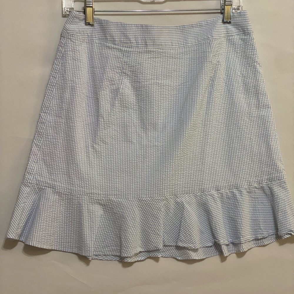 Southern Tide Blue A-Line Ruffled Skirt